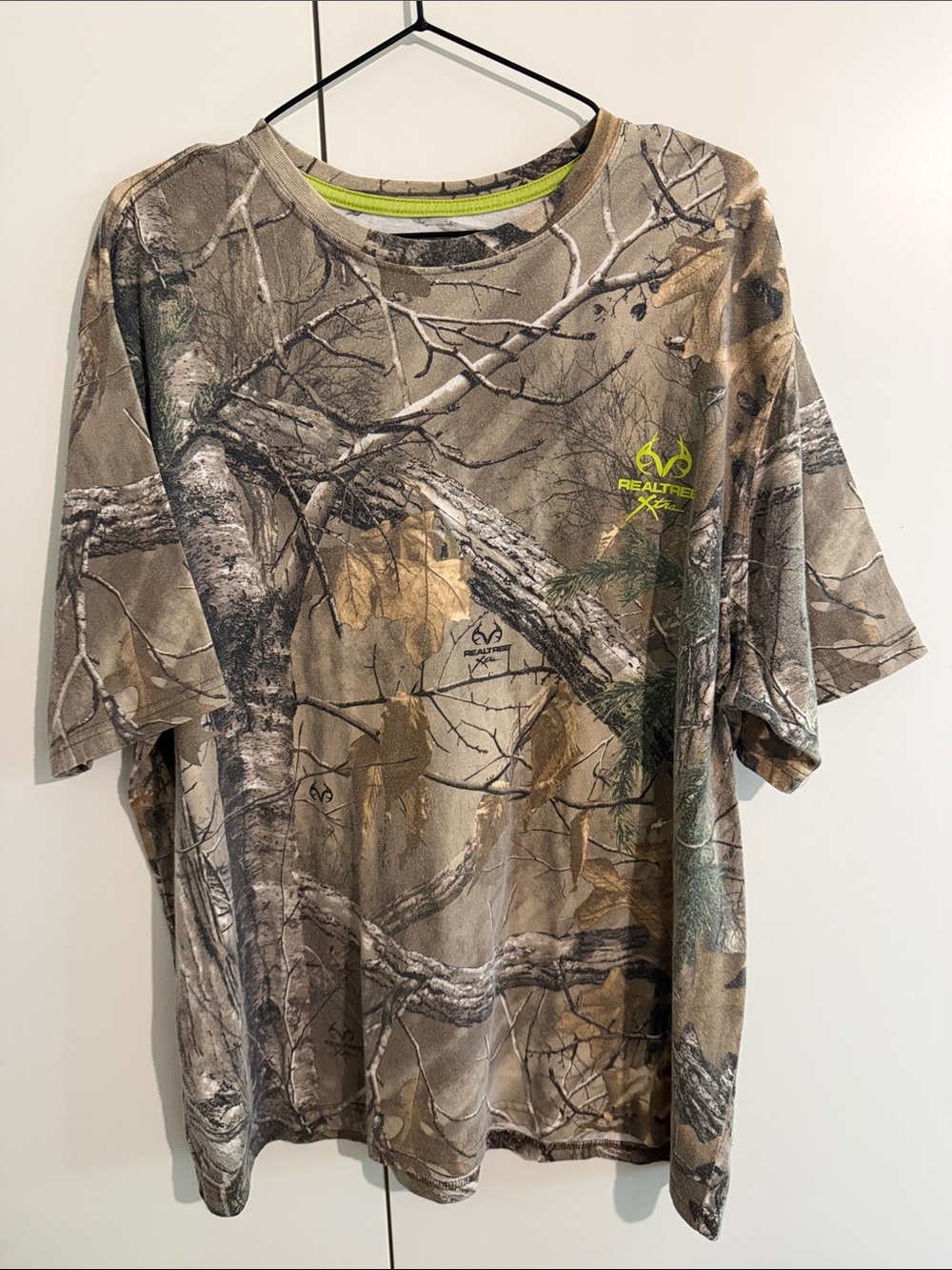 Realtree Men's heavy cotton Short Sleeve Camo Tee - Brown/Green/Gray XL